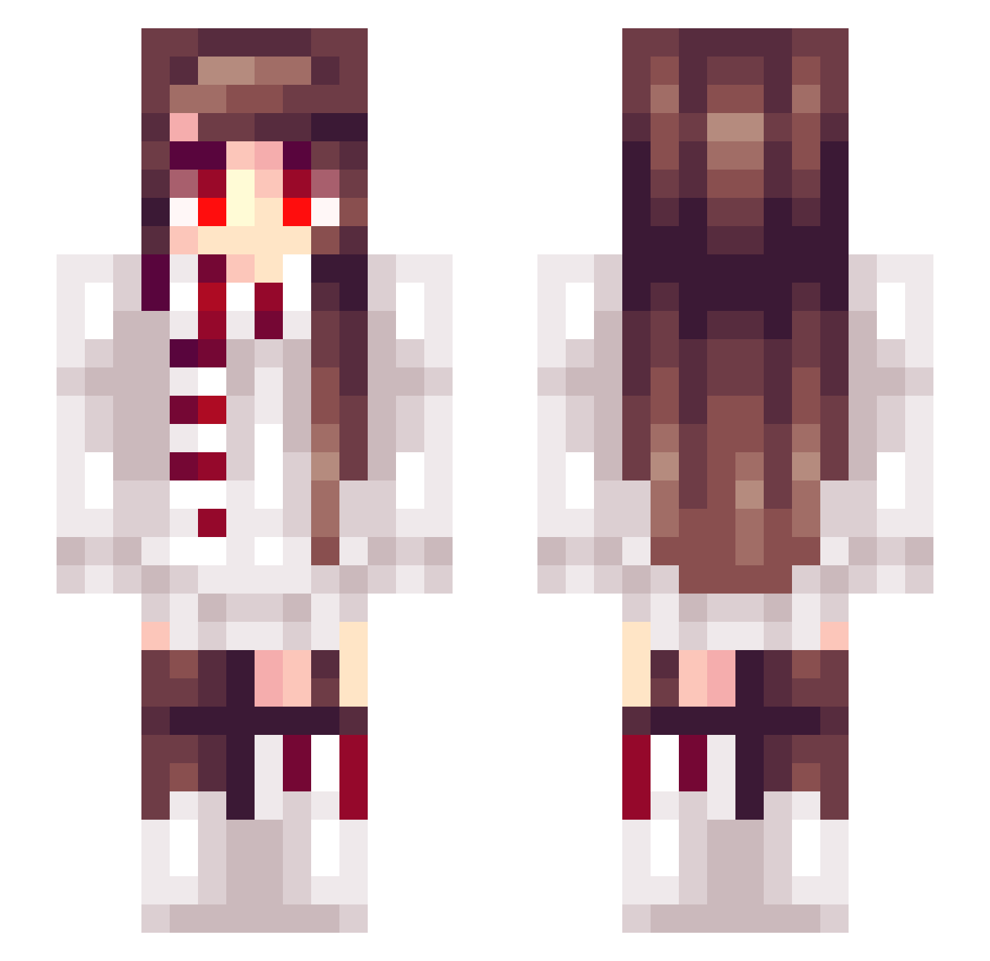 Hyenas Minecraft skin, front and back view