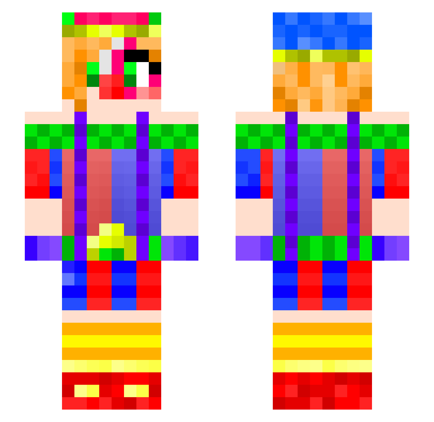 Nanny_4569 Minecraft skin, front and back view