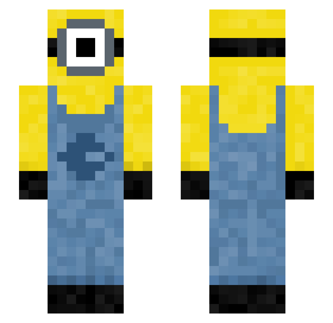 snackmuncher896 Minecraft skin, front and back view