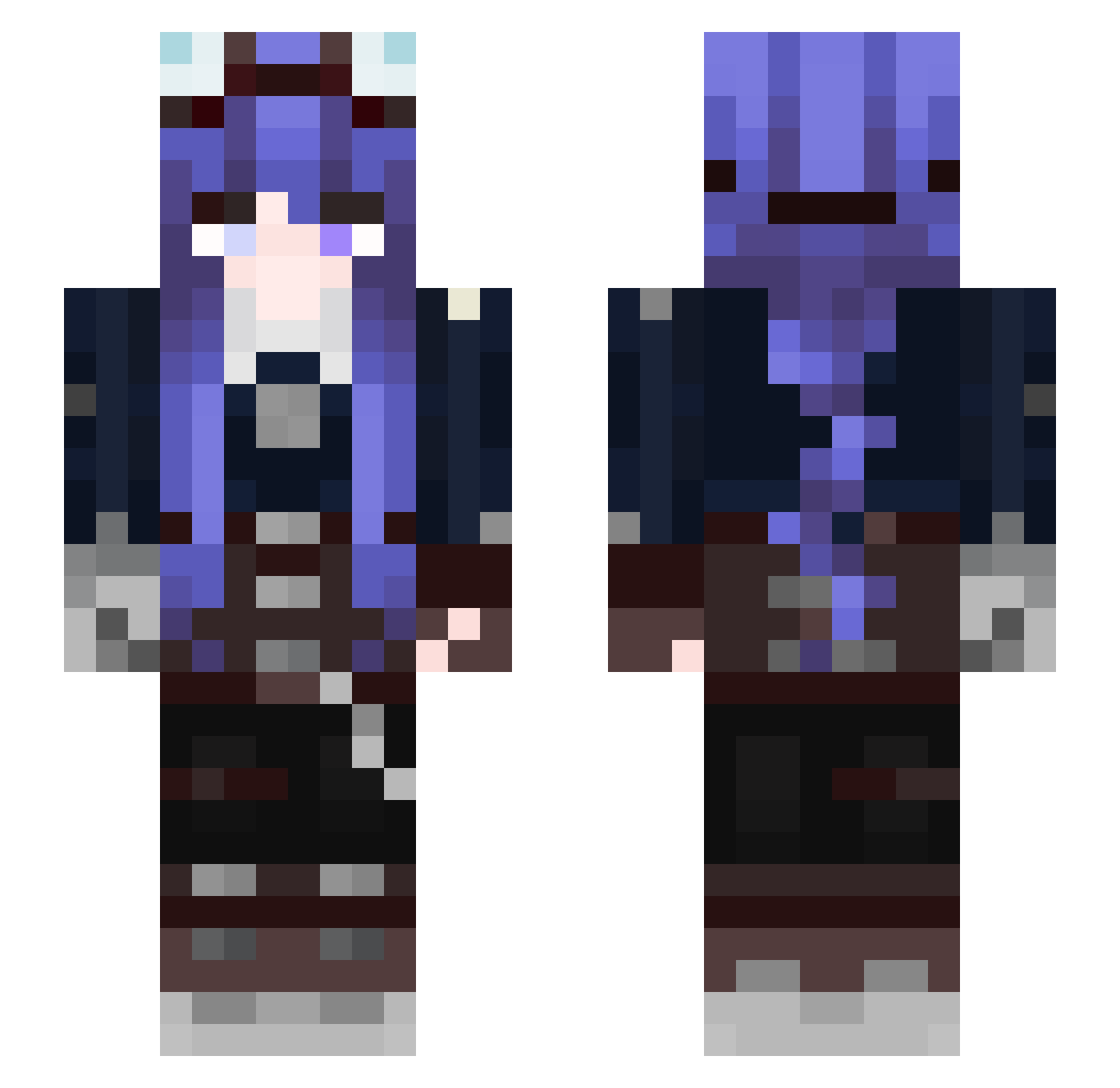 RUHIEL_78 Minecraft skin, front and back view