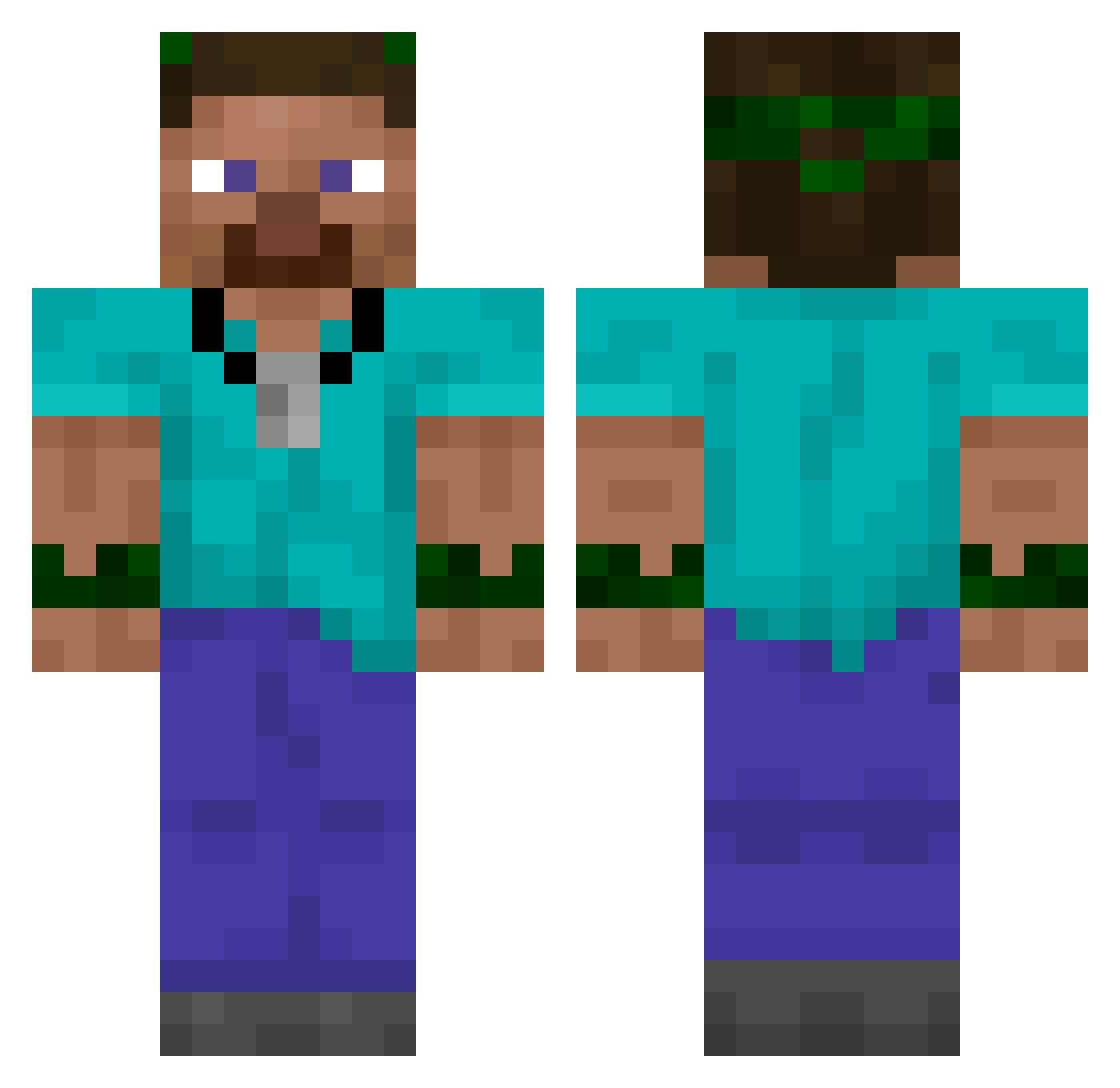 tiecraft_ Minecraft skin, front and back view