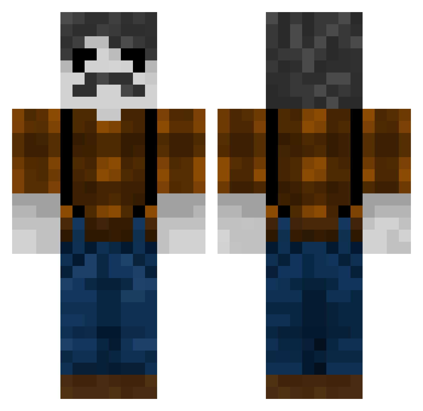 Sxnd3r Minecraft skin, front and back view