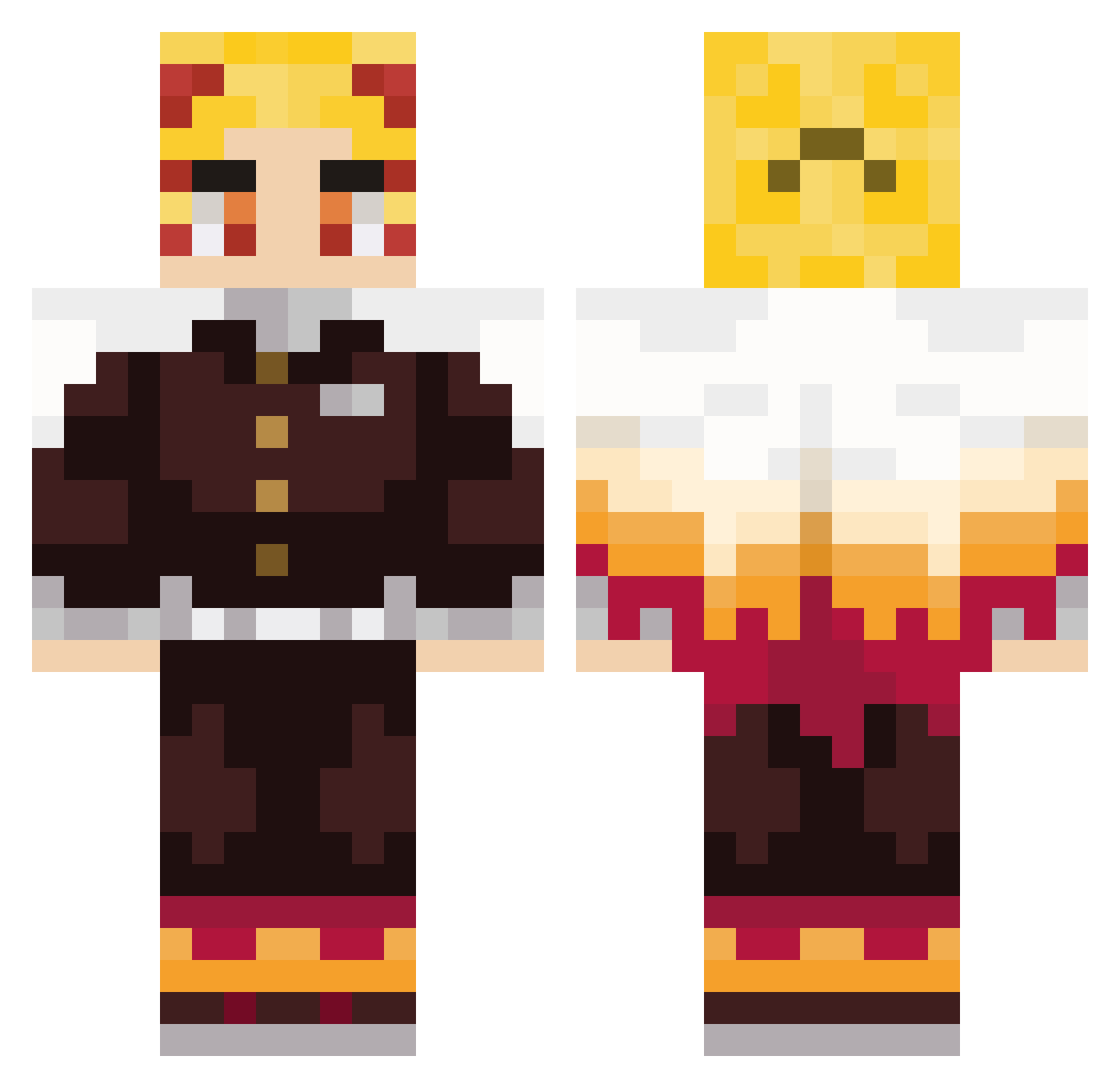 AbloInThaHood Minecraft skin, front and back view