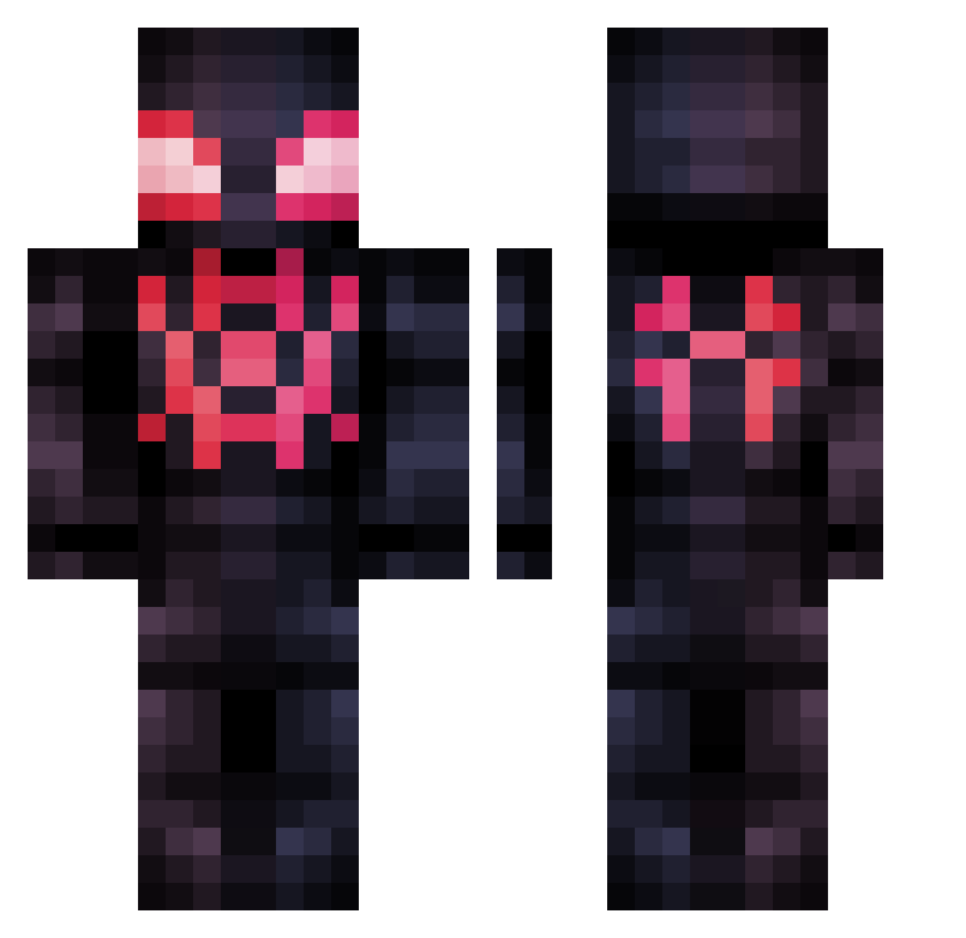 Frestie Minecraft skin, front and back view