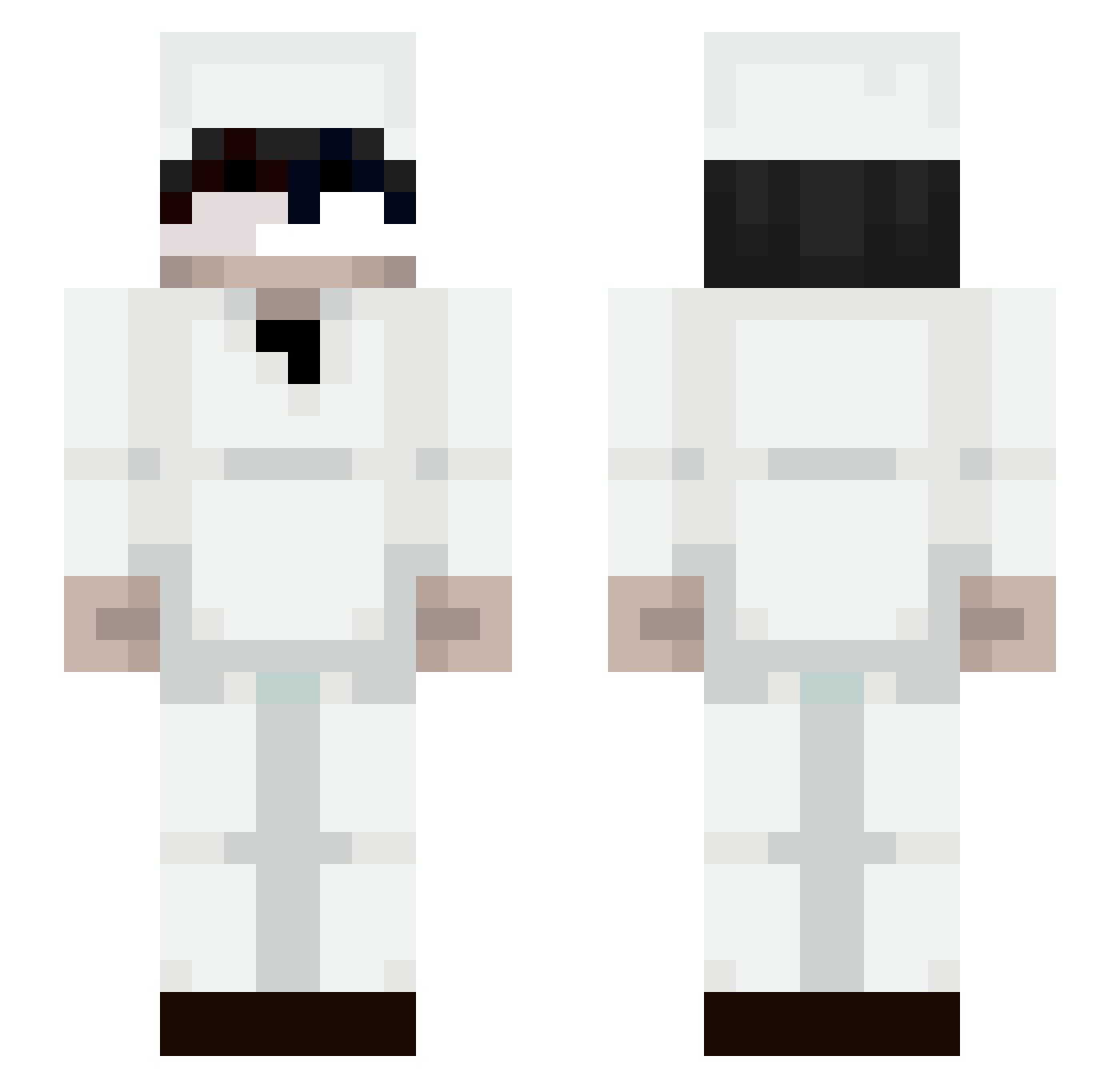 Undoubled Minecraft skin, front and back view