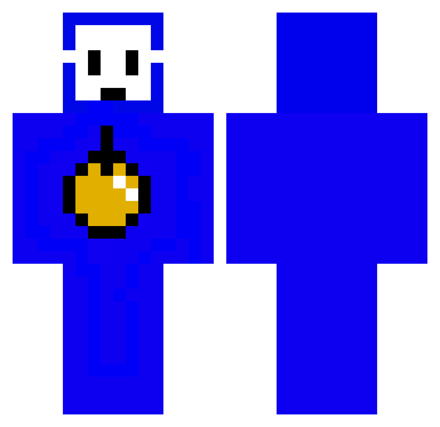 sinanV2 Minecraft skin, front and back view