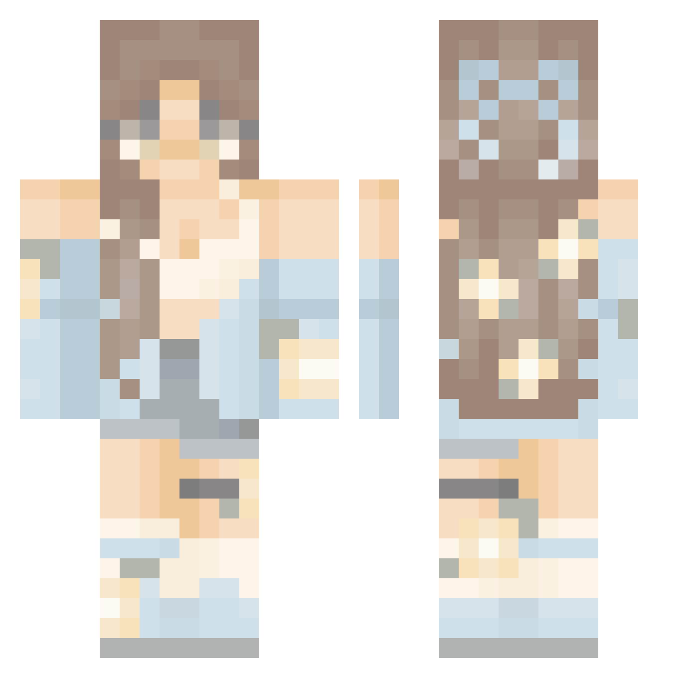 Heleighna Minecraft skin, front and back view