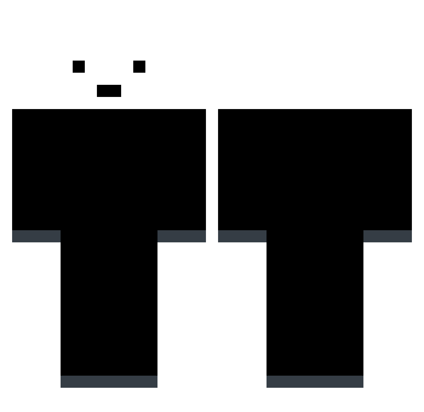 Wackelstuhl Minecraft skin, front and back view