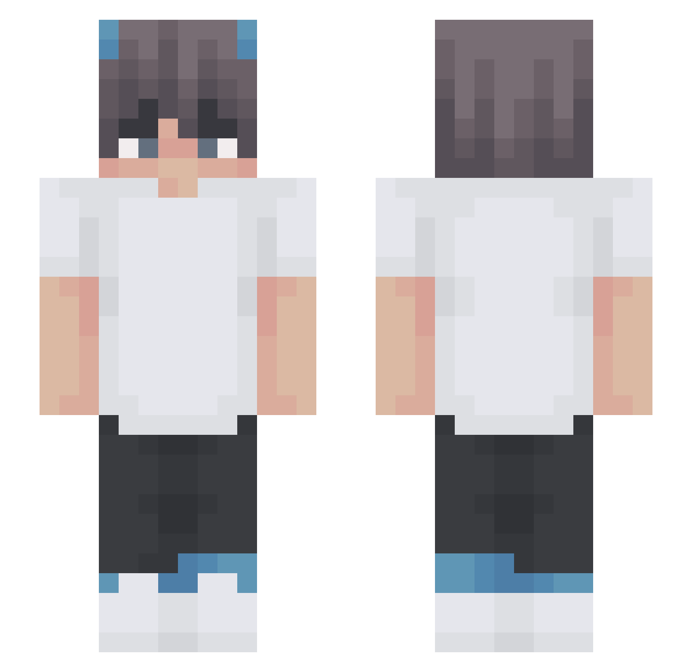 PlayCrazy Minecraft skin, front and back view