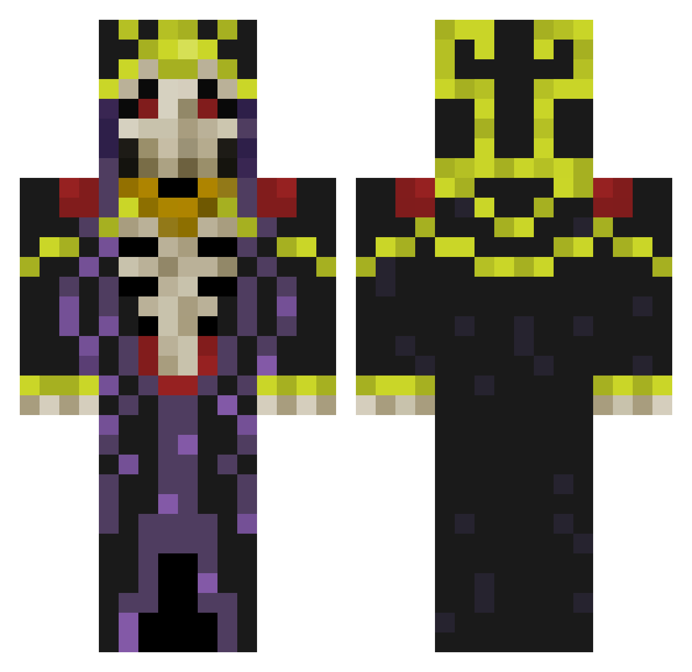 Cabaco_misogino Minecraft skin, front and back view