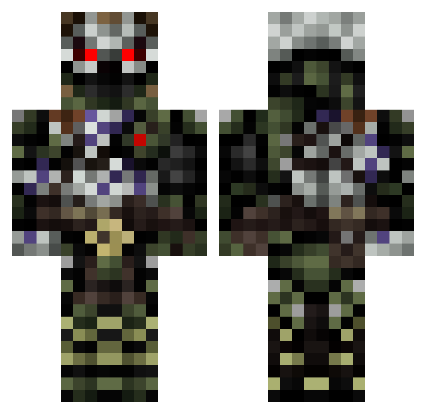 PompalettinDede Minecraft skin, front and back view