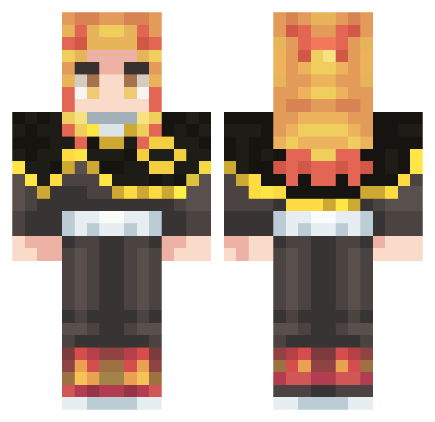 BasilicLolo Minecraft skin, front and back view