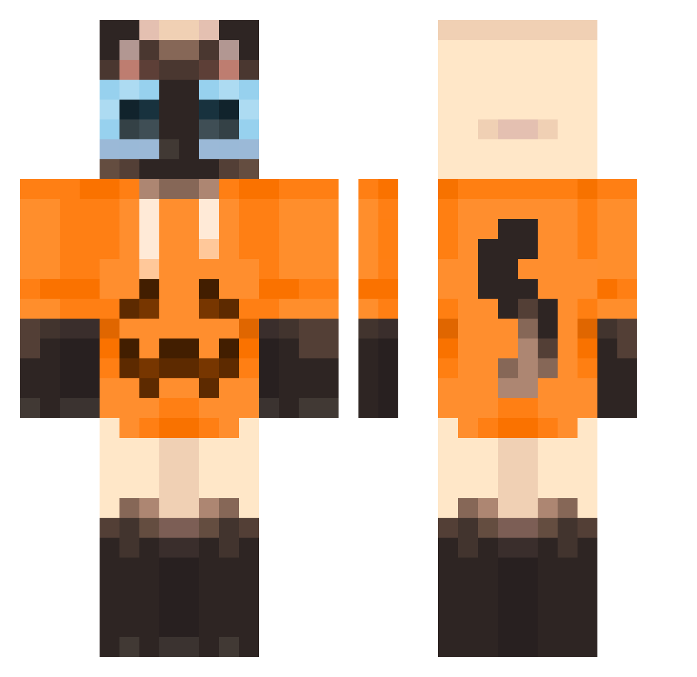 jinxedmavis Minecraft skin, front and back view