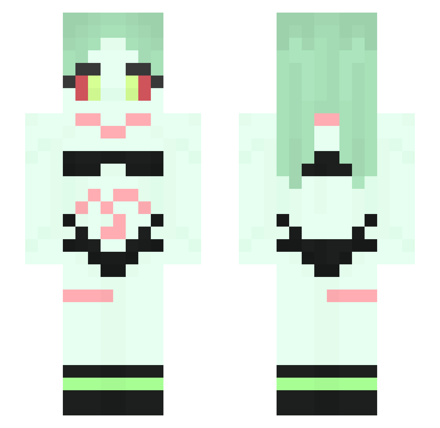 BoneBloomz Minecraft skin, front and back view