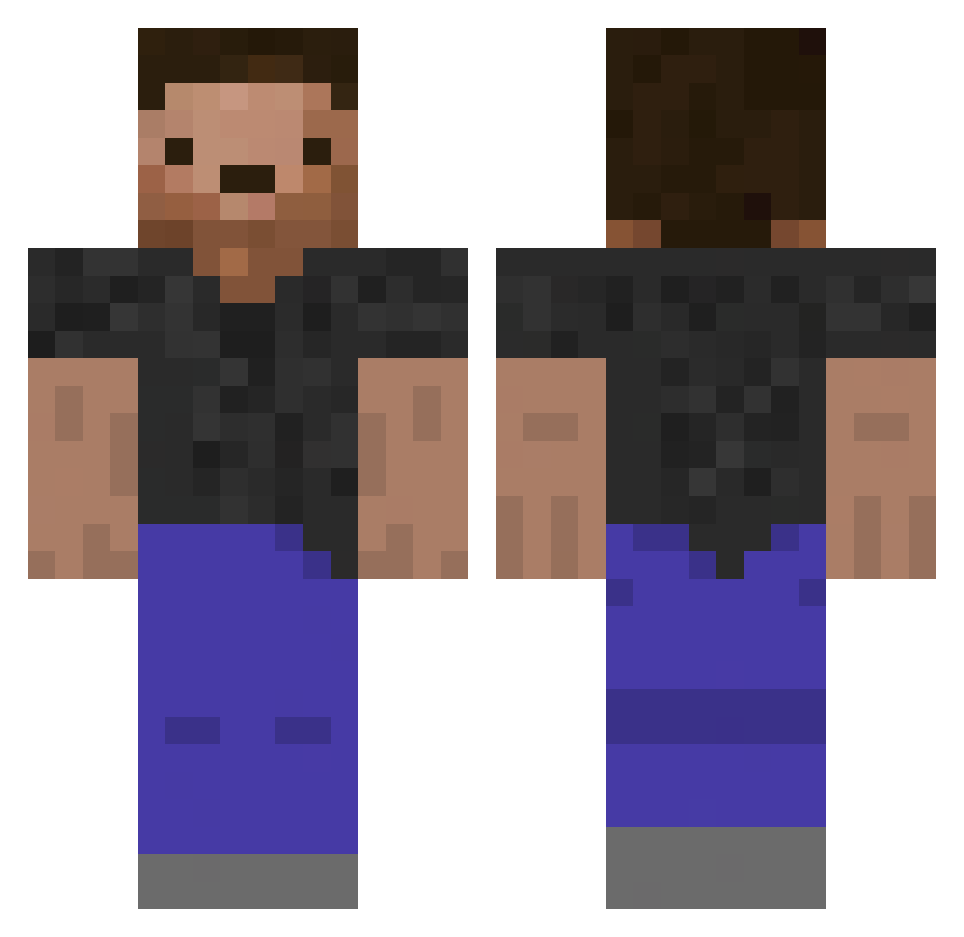 egbertlive Minecraft skin, front and back view