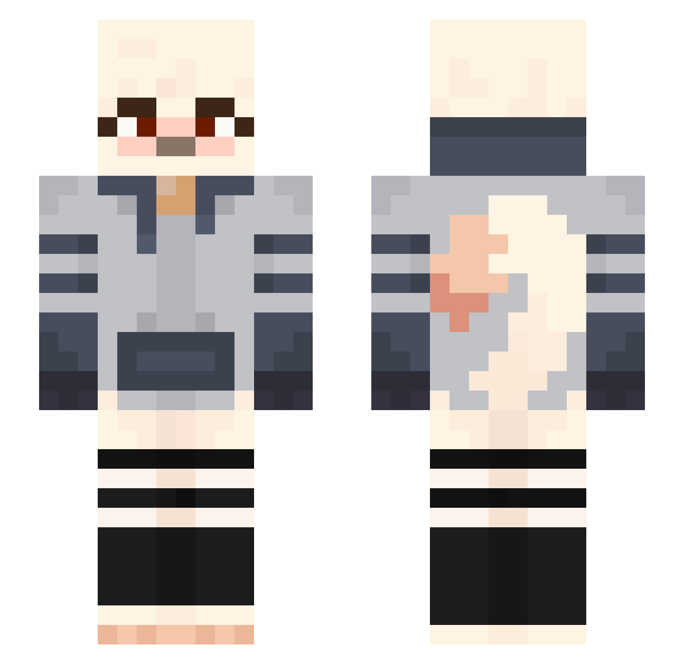 Shirox28 Minecraft skin, front and back view