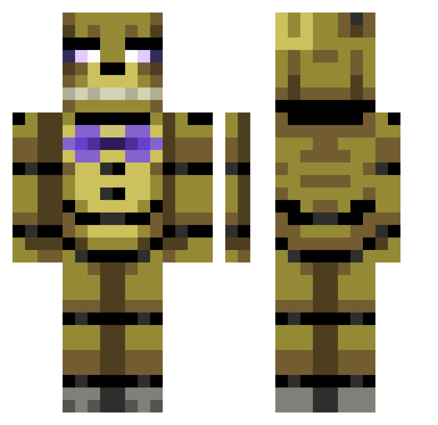 Diejacker Minecraft skin, front and back view