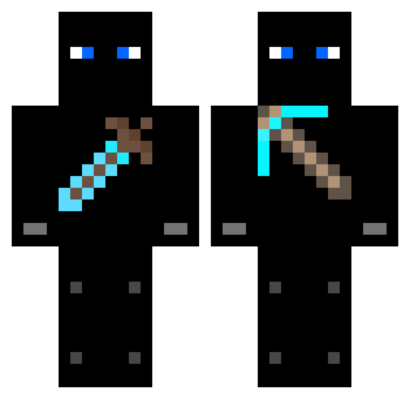 Deadpool Minecraft skin, front and back view