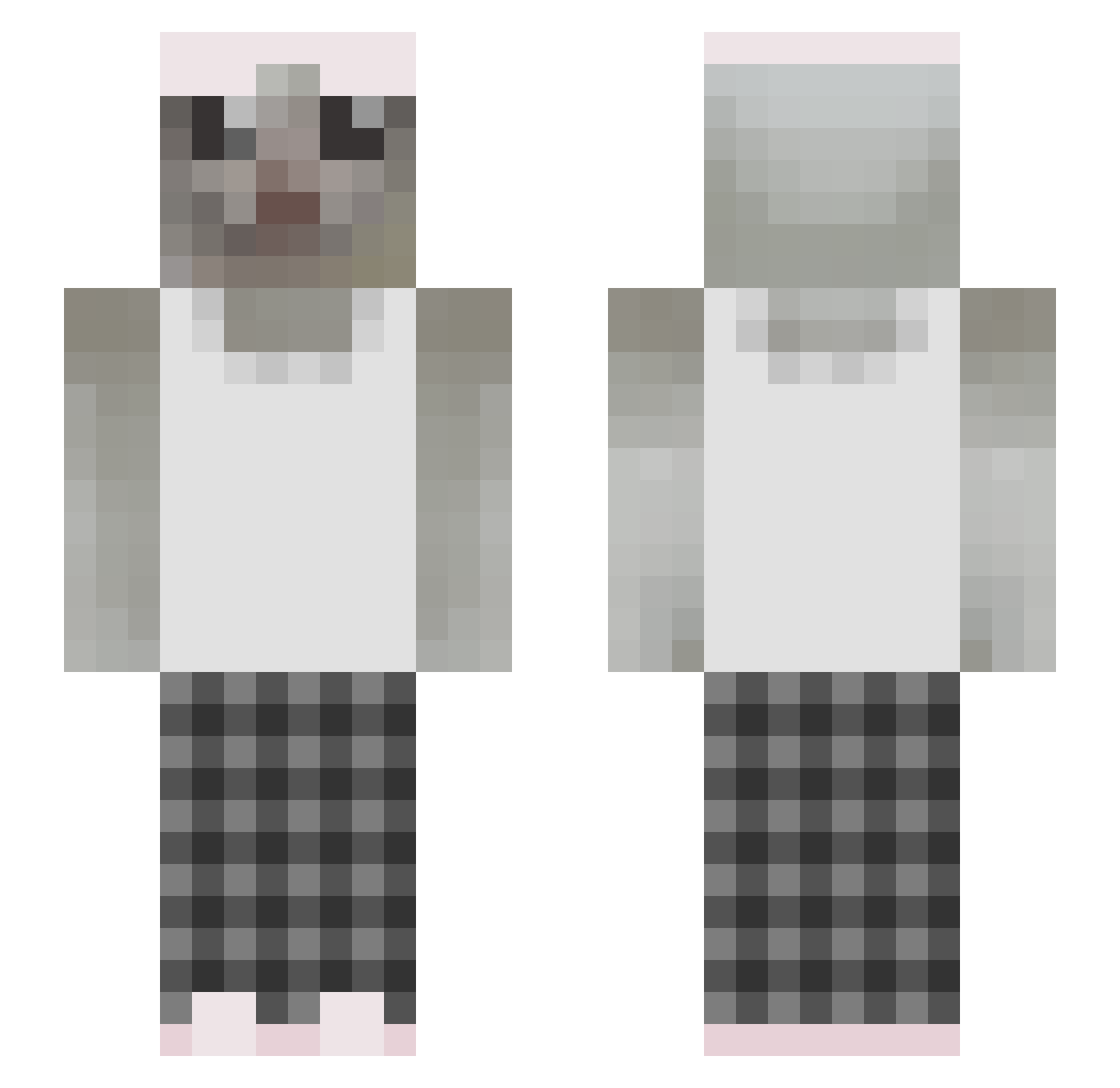 junopop Minecraft skin, front and back view