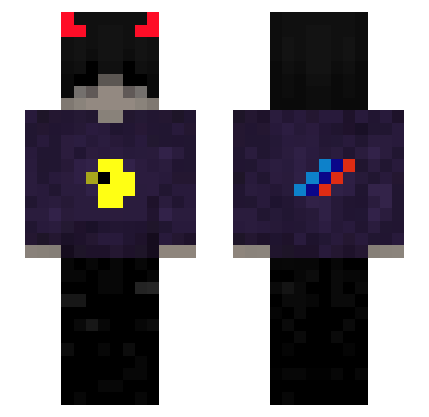 malotrix Minecraft skin, front and back view