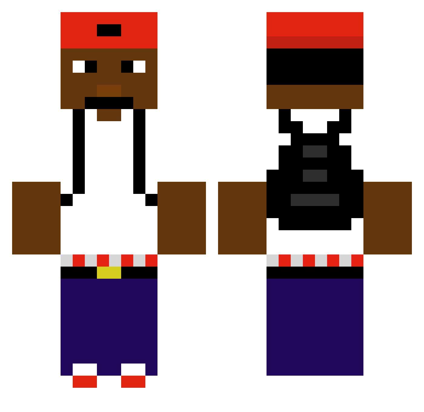 Tuoppii14 Minecraft skin, front and back view