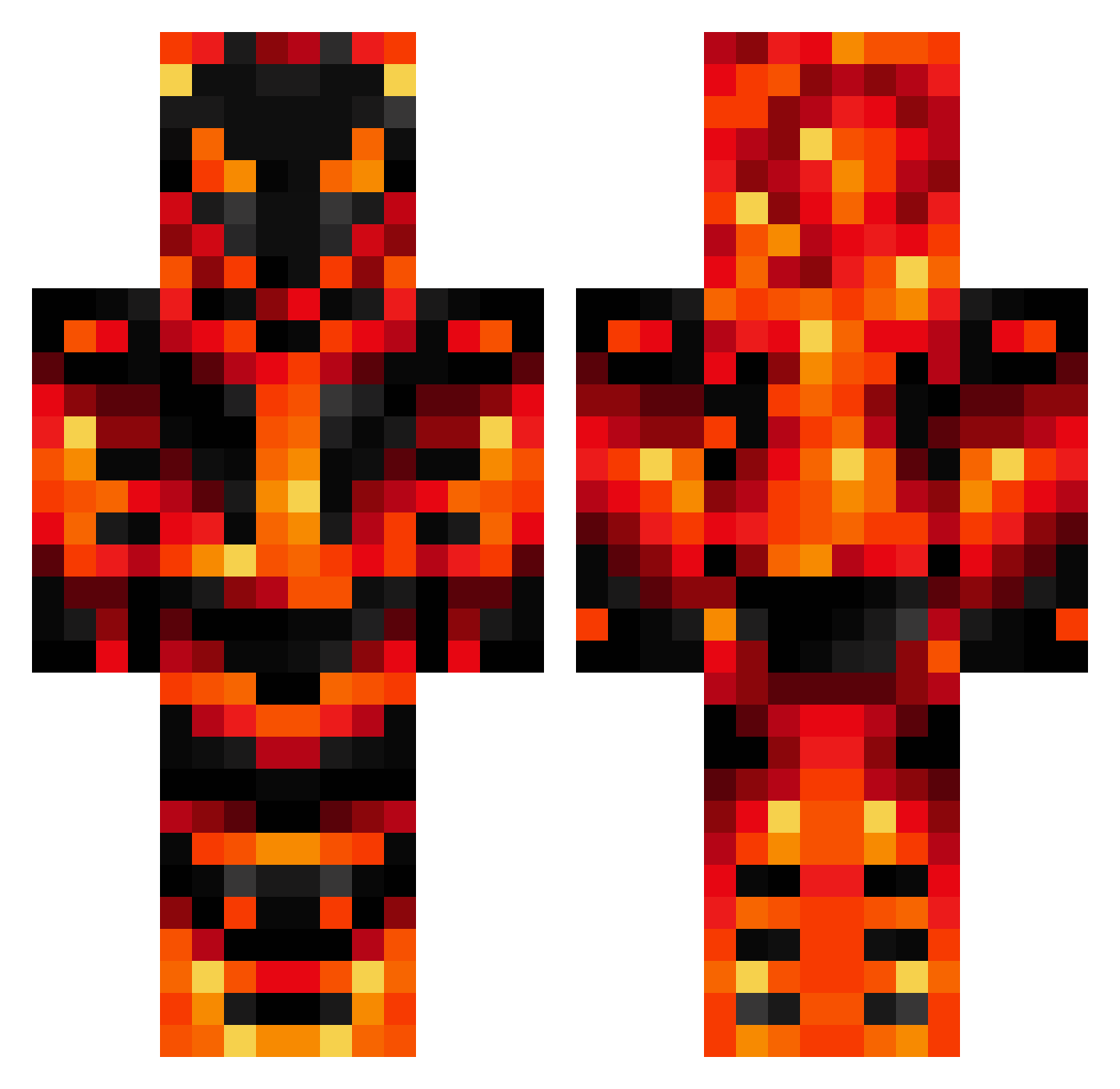 Neckline Minecraft skin, front and back view