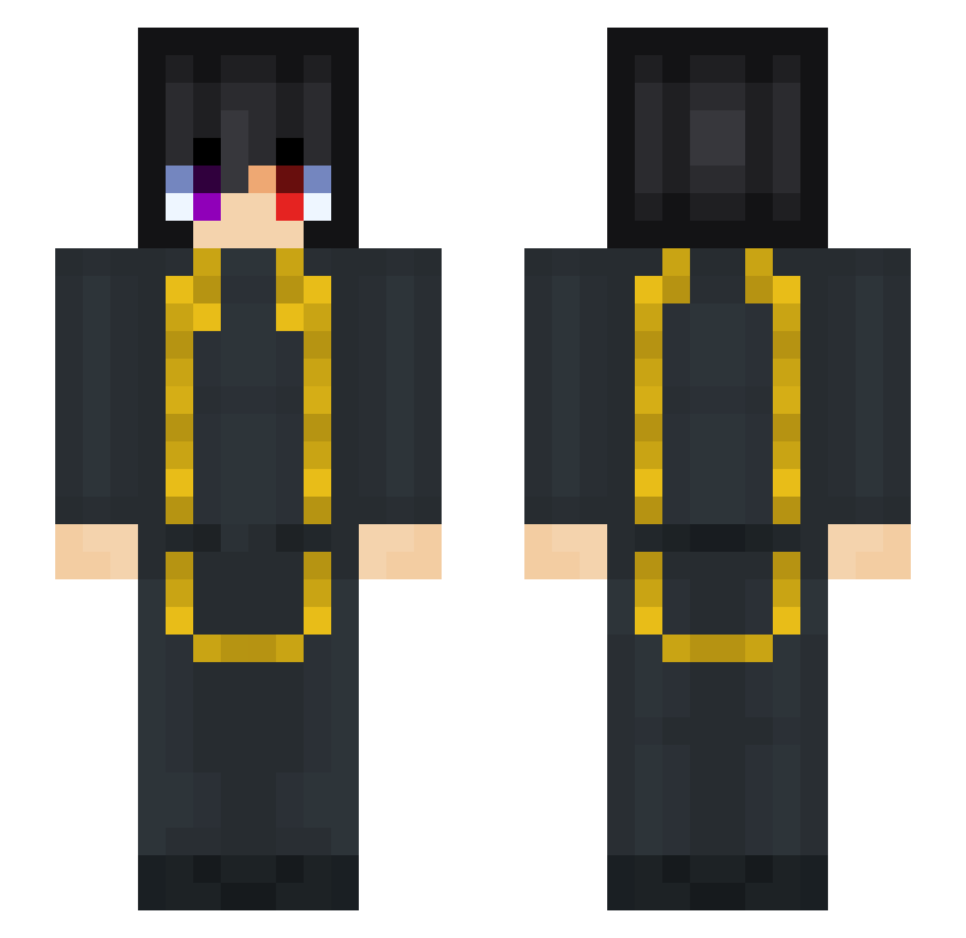 Zlummz Minecraft skin, front and back view