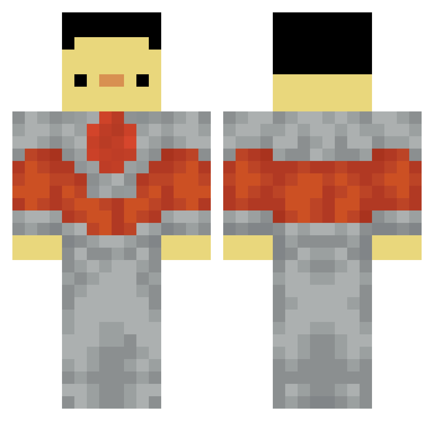 Sigmabronjames Minecraft skin, front and back view