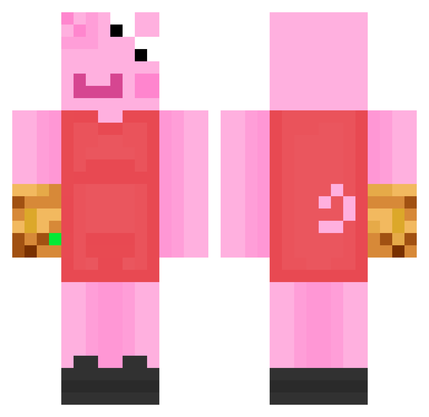YllwLightning40 Minecraft skin, front and back view