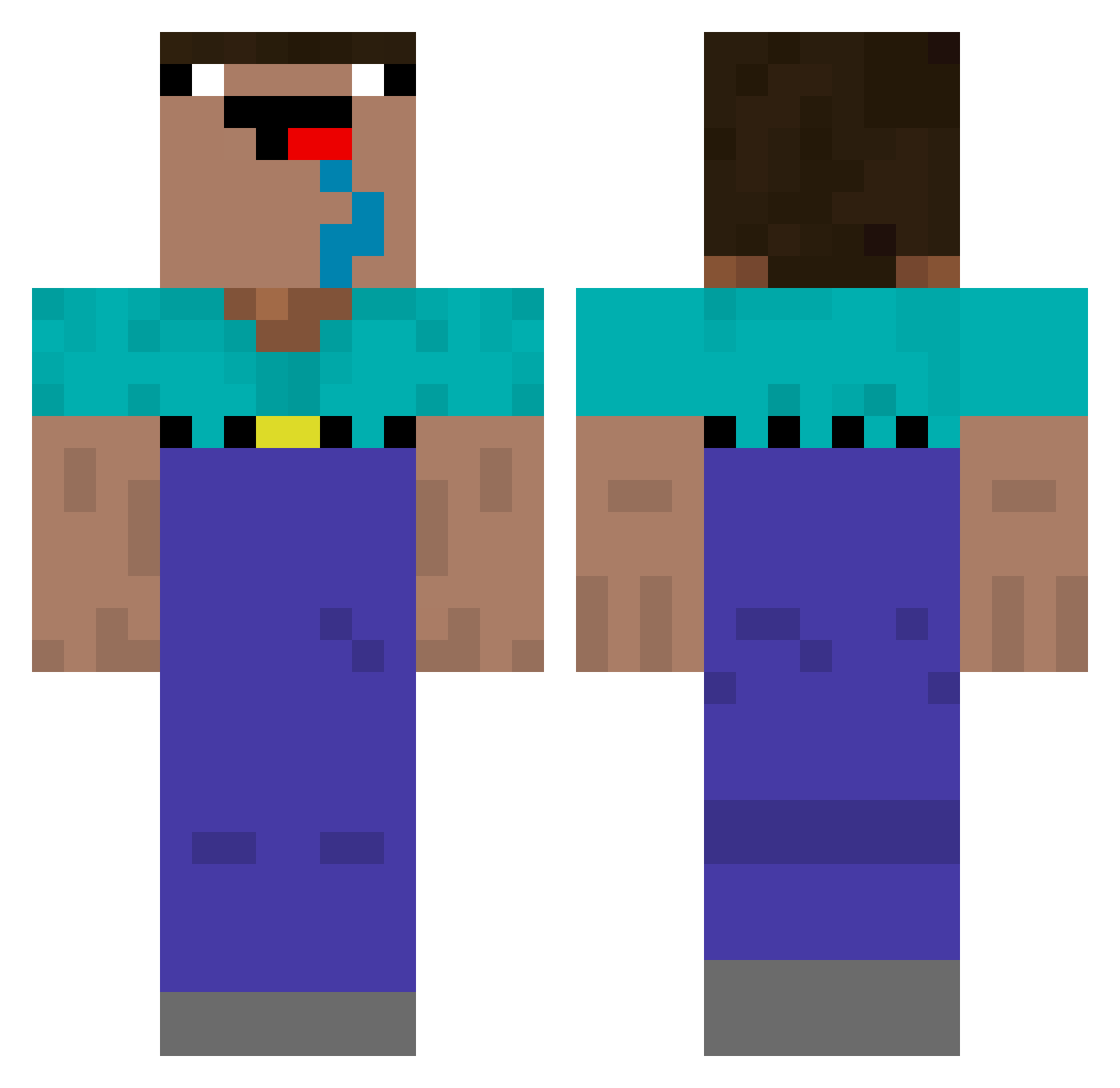 luizisacutie Minecraft skin, front and back view