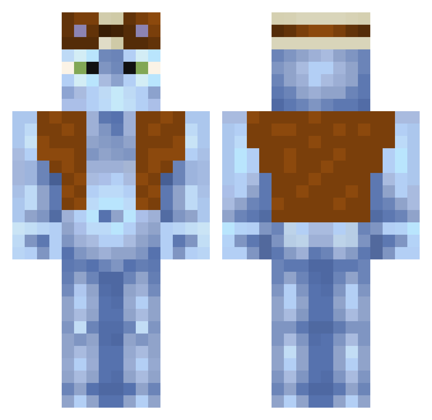 crazyfroggen Minecraft skin, front and back view