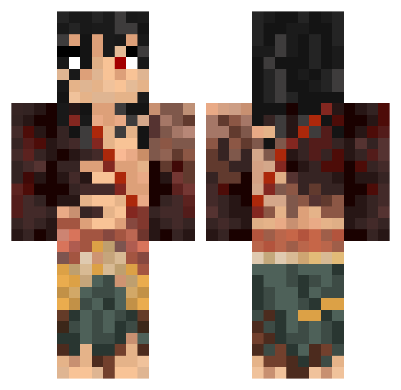 Oxidized_Ramen Minecraft skin, front and back view