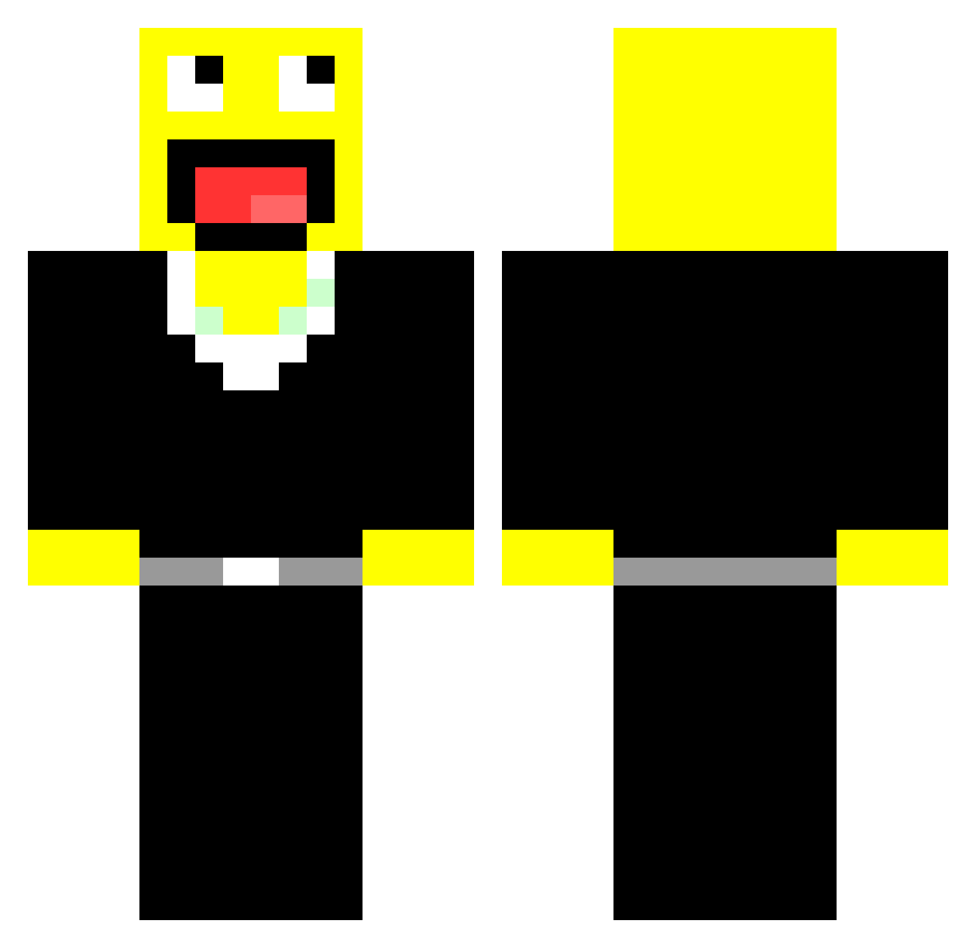broon Minecraft skin, front and back view