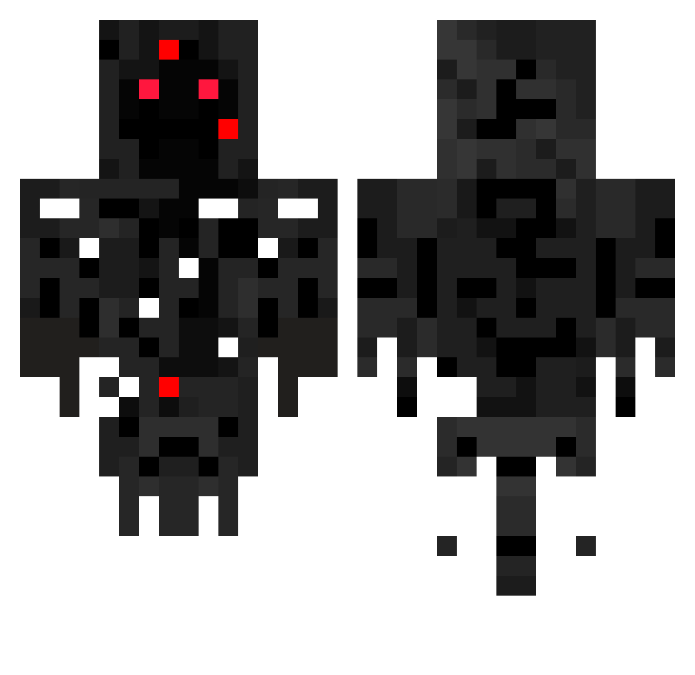 bandfish Minecraft skin, front and back view