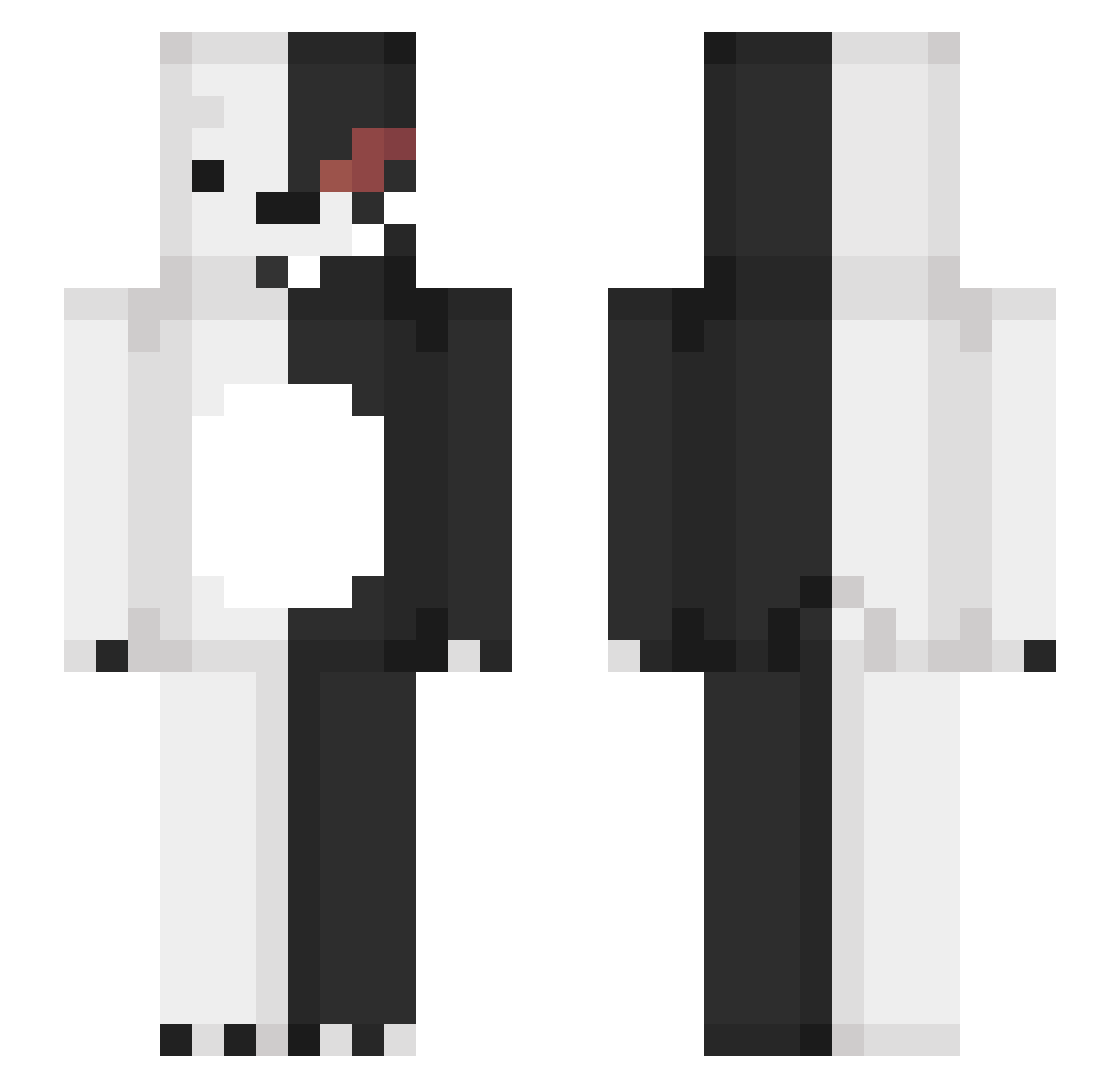 BossCrow_ Minecraft skin, front and back view