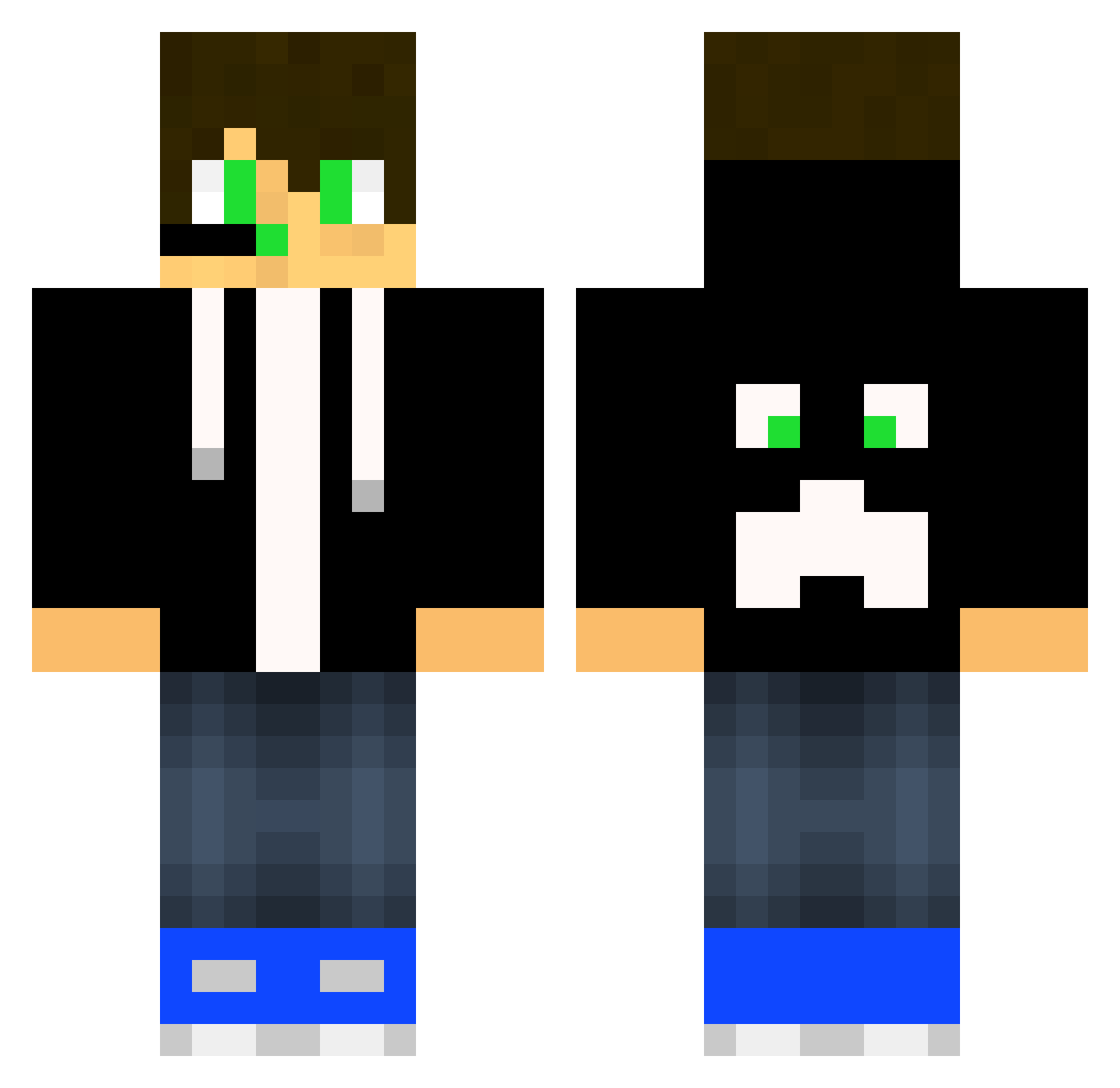 Boeloof Minecraft skin, front and back view