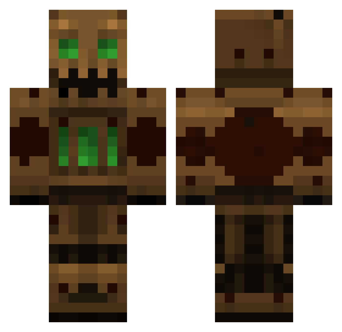 Adesu Minecraft skin, front and back view