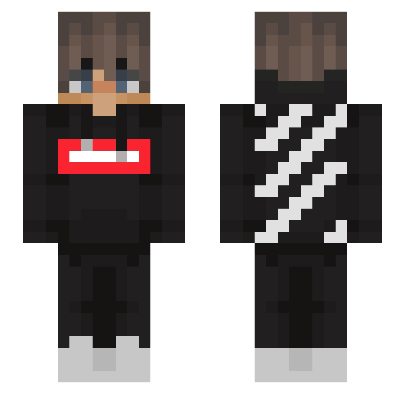 thredbomac Minecraft skin, front and back view