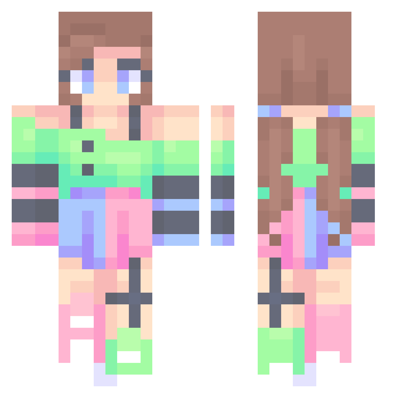 PoodlePouch Minecraft skin, front and back view