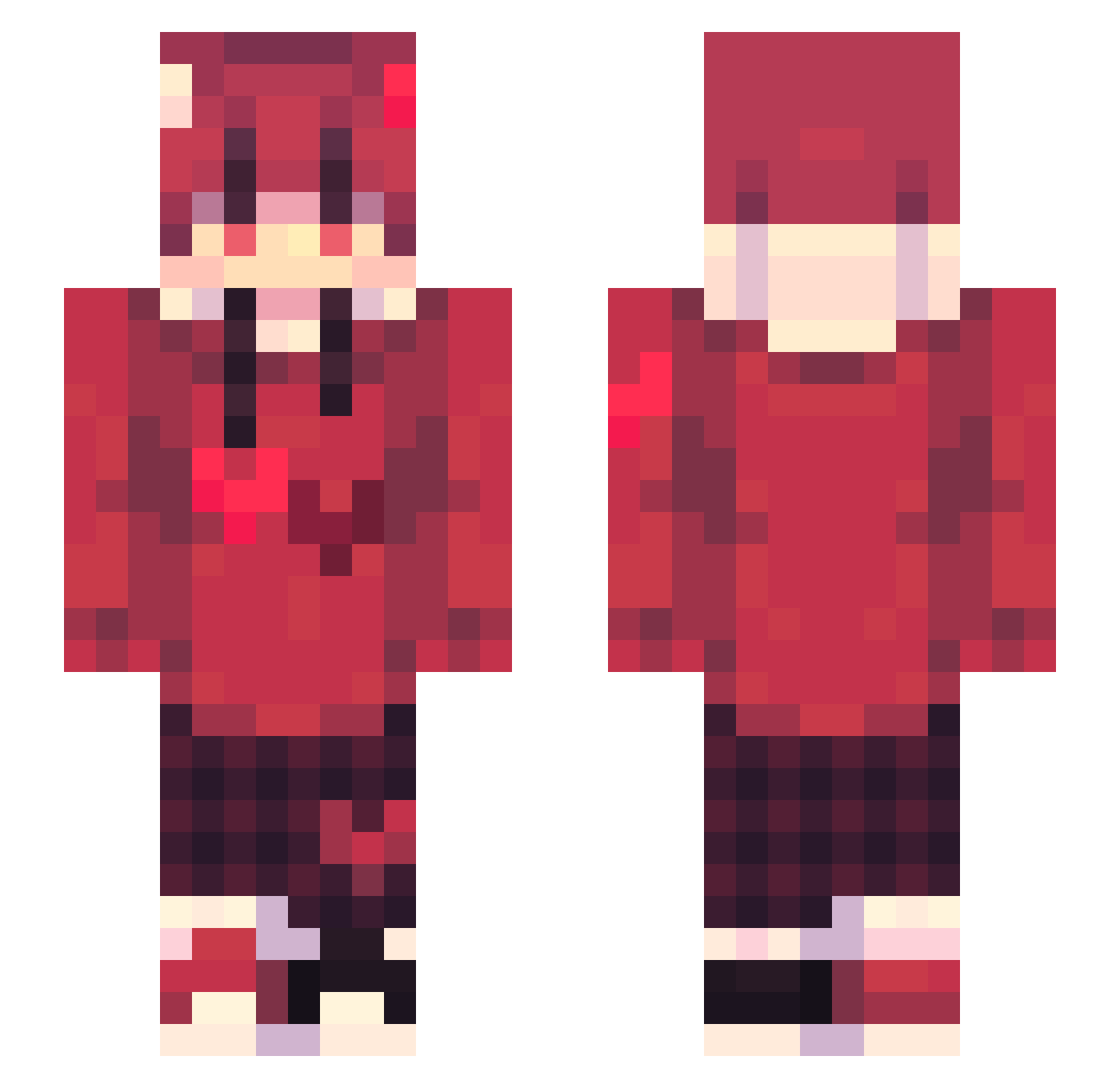 TheDEYZ Minecraft skin, front and back view