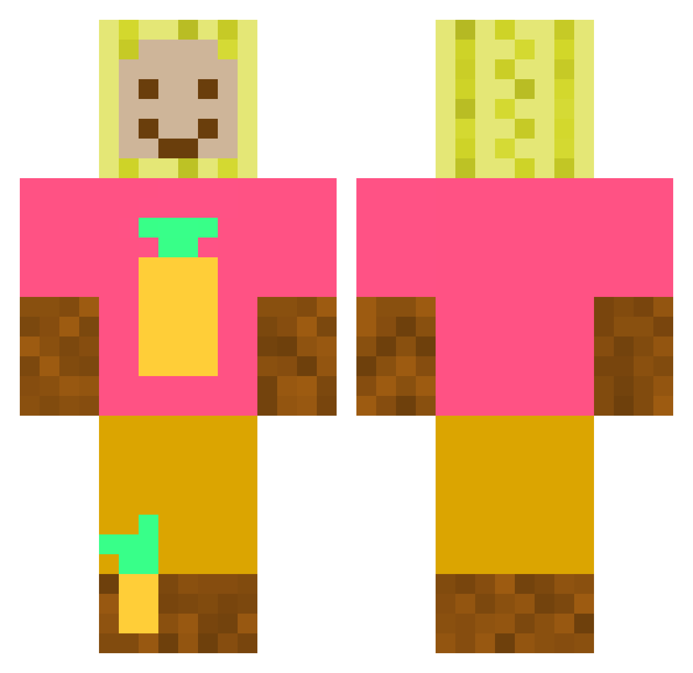 bulezgara Minecraft skin, front and back view