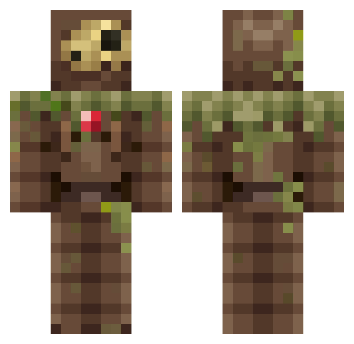 Wyhnn Minecraft skin, front and back view