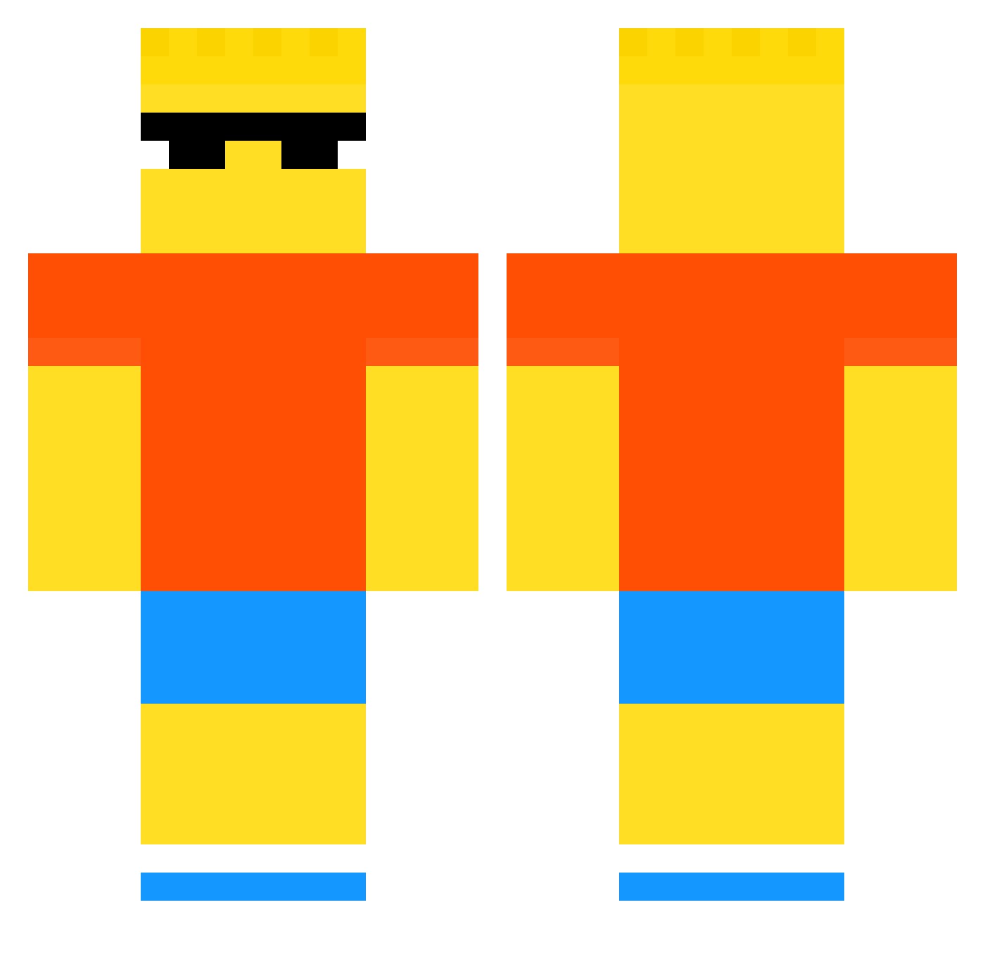 bounykilla54 Minecraft skin, front and back view
