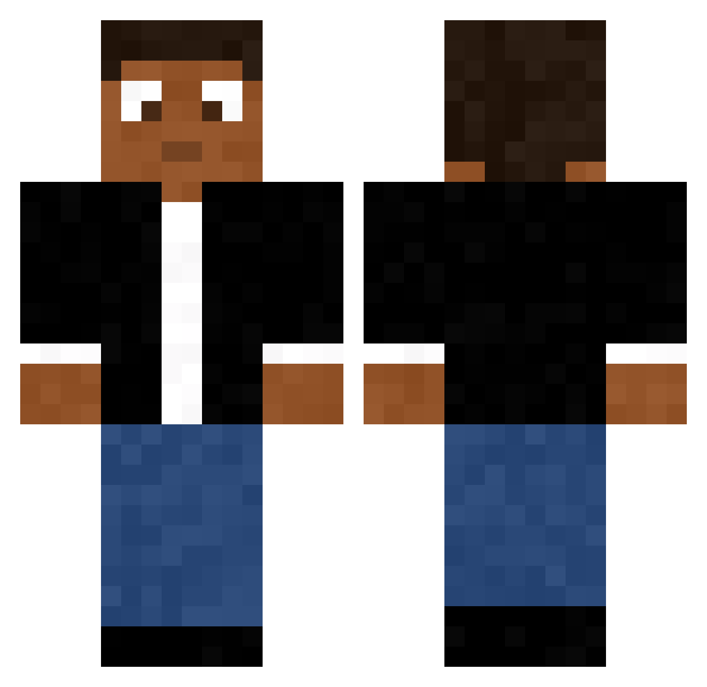 WORI1 Minecraft skin, front and back view