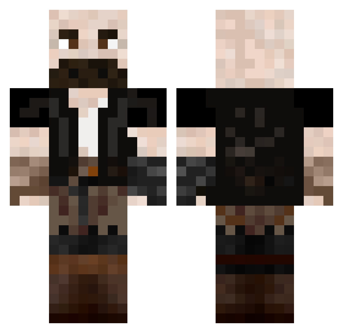 Acreipto Minecraft skin, front and back view