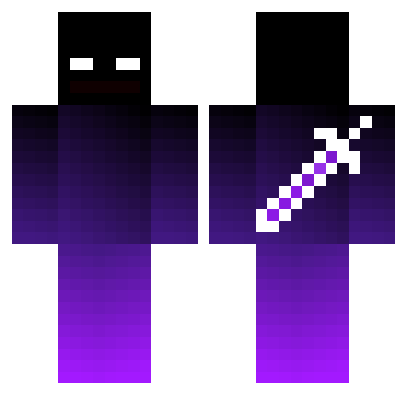 memeolly Minecraft skin, front and back view