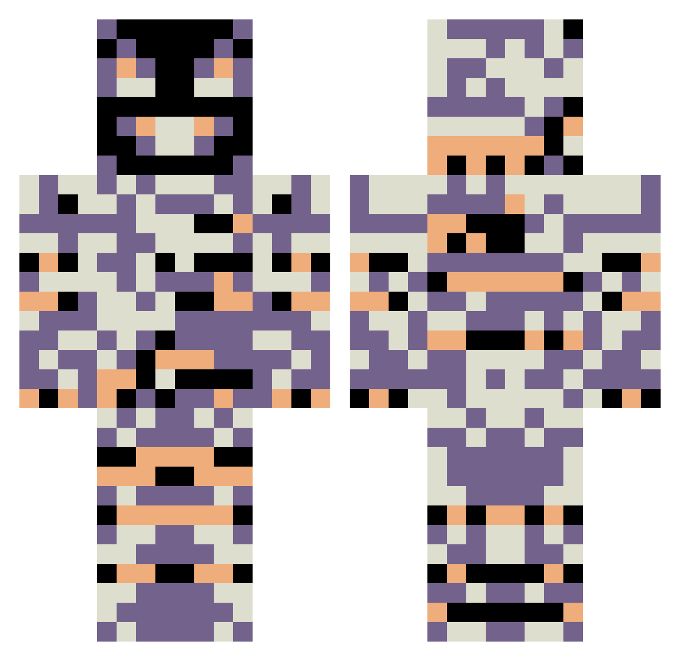 Special Minecraft skin, front and back view
