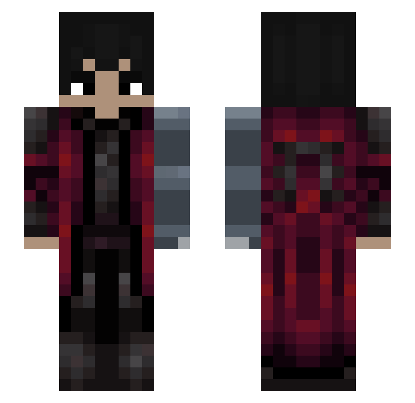 Bagelito Minecraft skin, front and back view