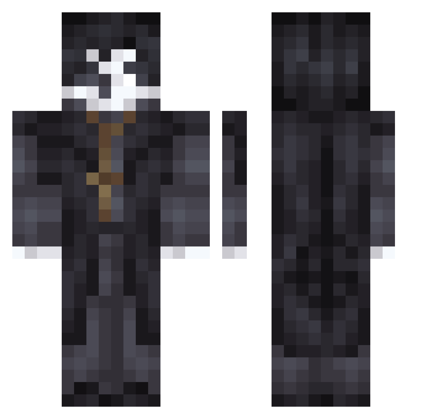 Skullytonin Minecraft skin, front and back view