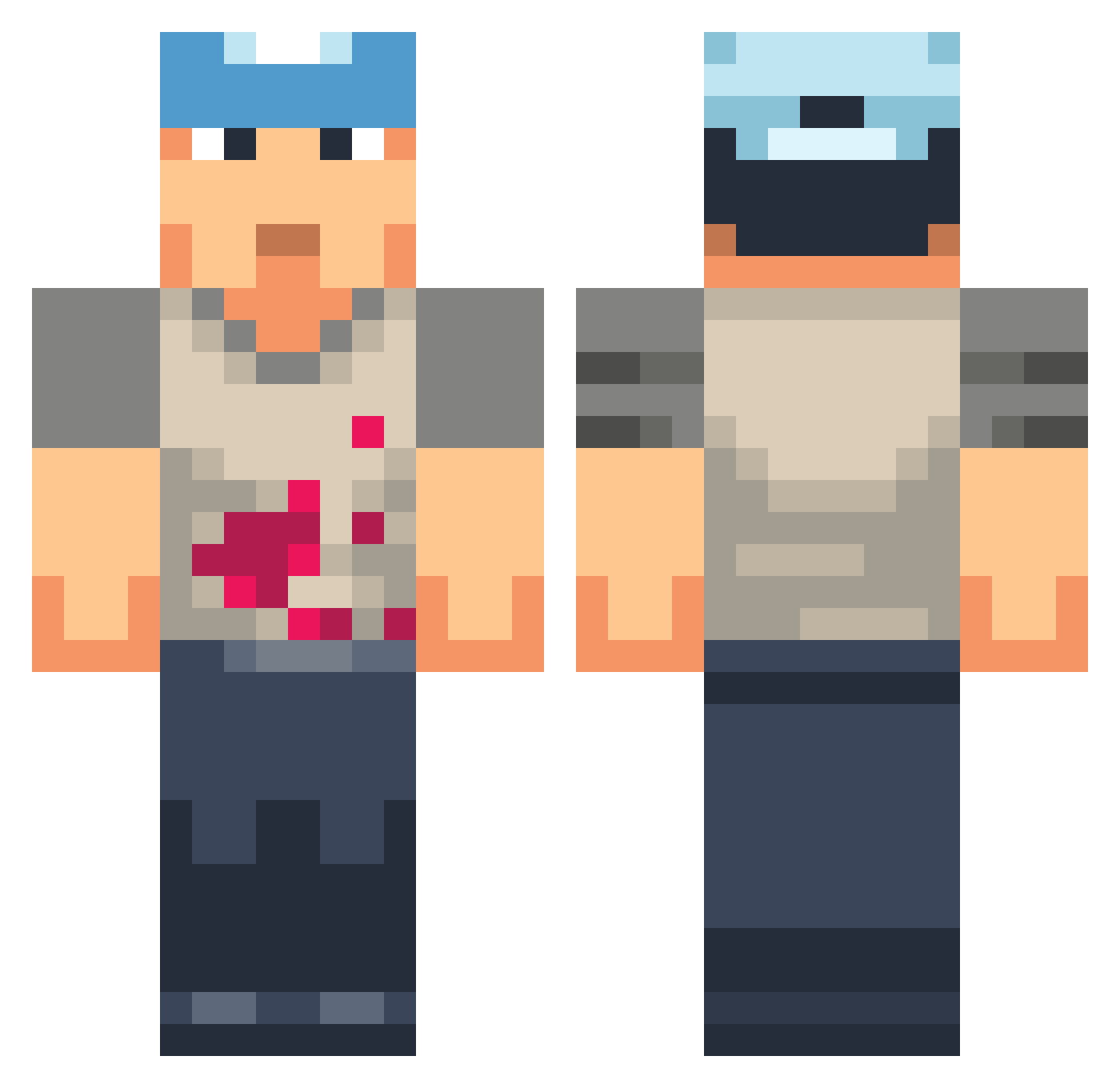 FatBoyNiko Minecraft skin, front and back view